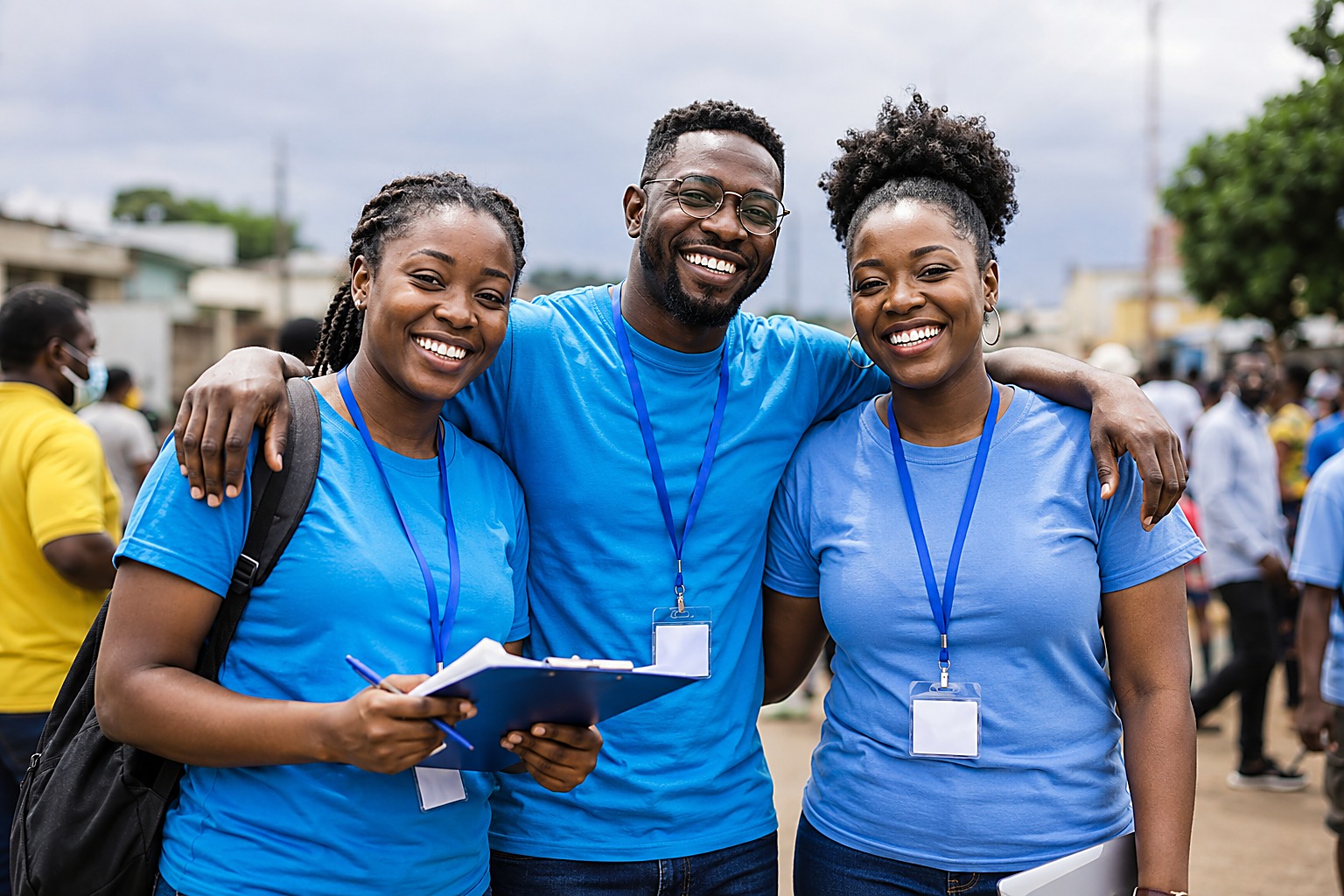 Women smiling together while volunteering, reflecting community-led impact
