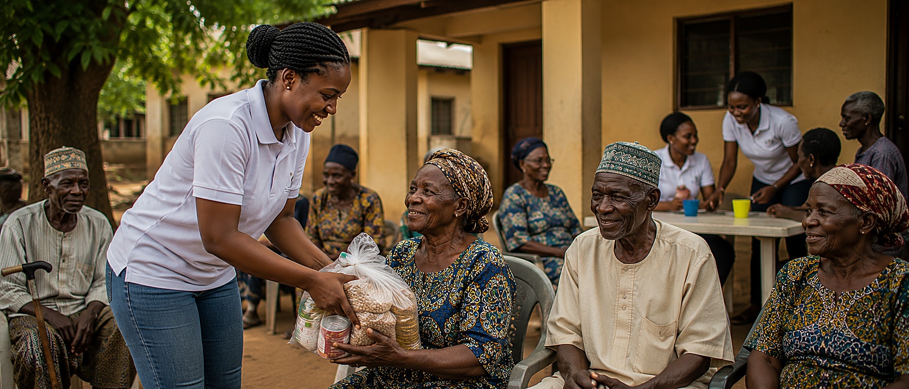 Volunteer visiting an elderly resident through the Senior Citizens Support Programme